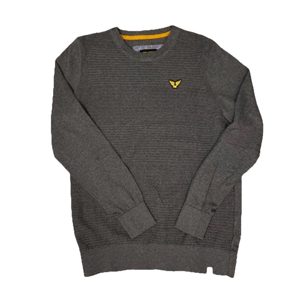 PME Legend Crewneck Sweater Classic Gray Knit Emblem Size Medium Cotton